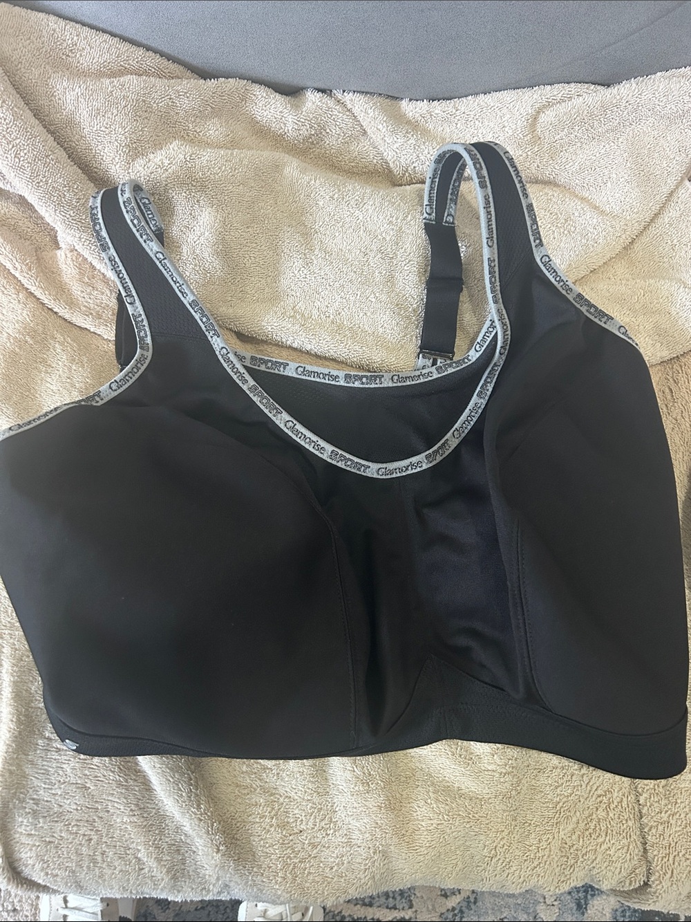 Glamorise Plus Size 42J. No-Bounce Camisole Sports Bra Wirefree #1066 Bla - Picture 3 of 5